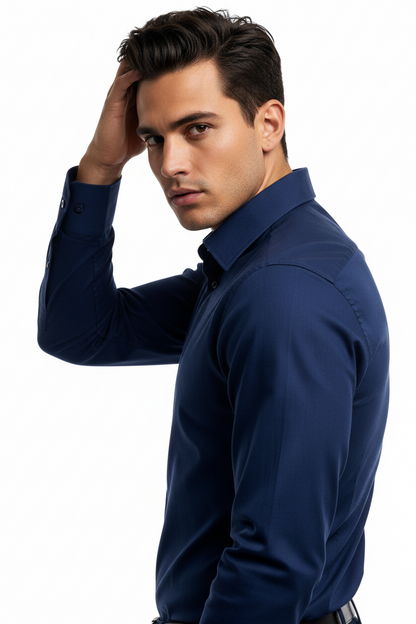 Men’s Navy Blue Full Sleeve Shirt – OYSPI™