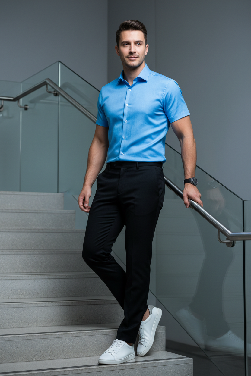 Men’s Blue Short Sleeve Shirt – OYSPI™