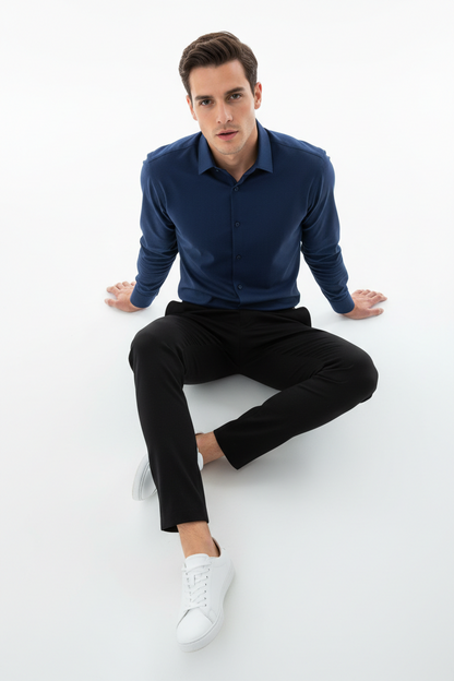 Men’s Navy Blue Full Sleeve Shirt – OYSPI™