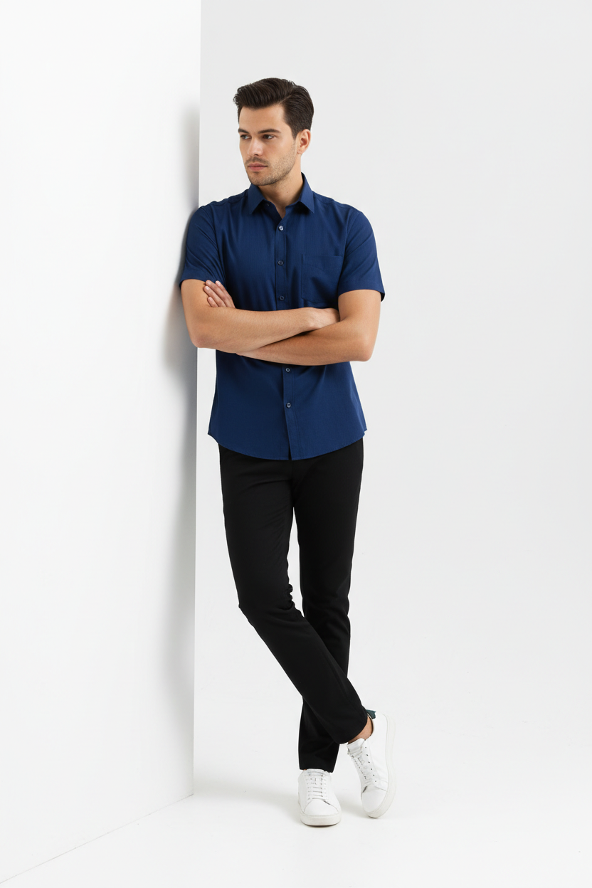 Men’s Blue Short Sleeve Shirt – OYSPI™