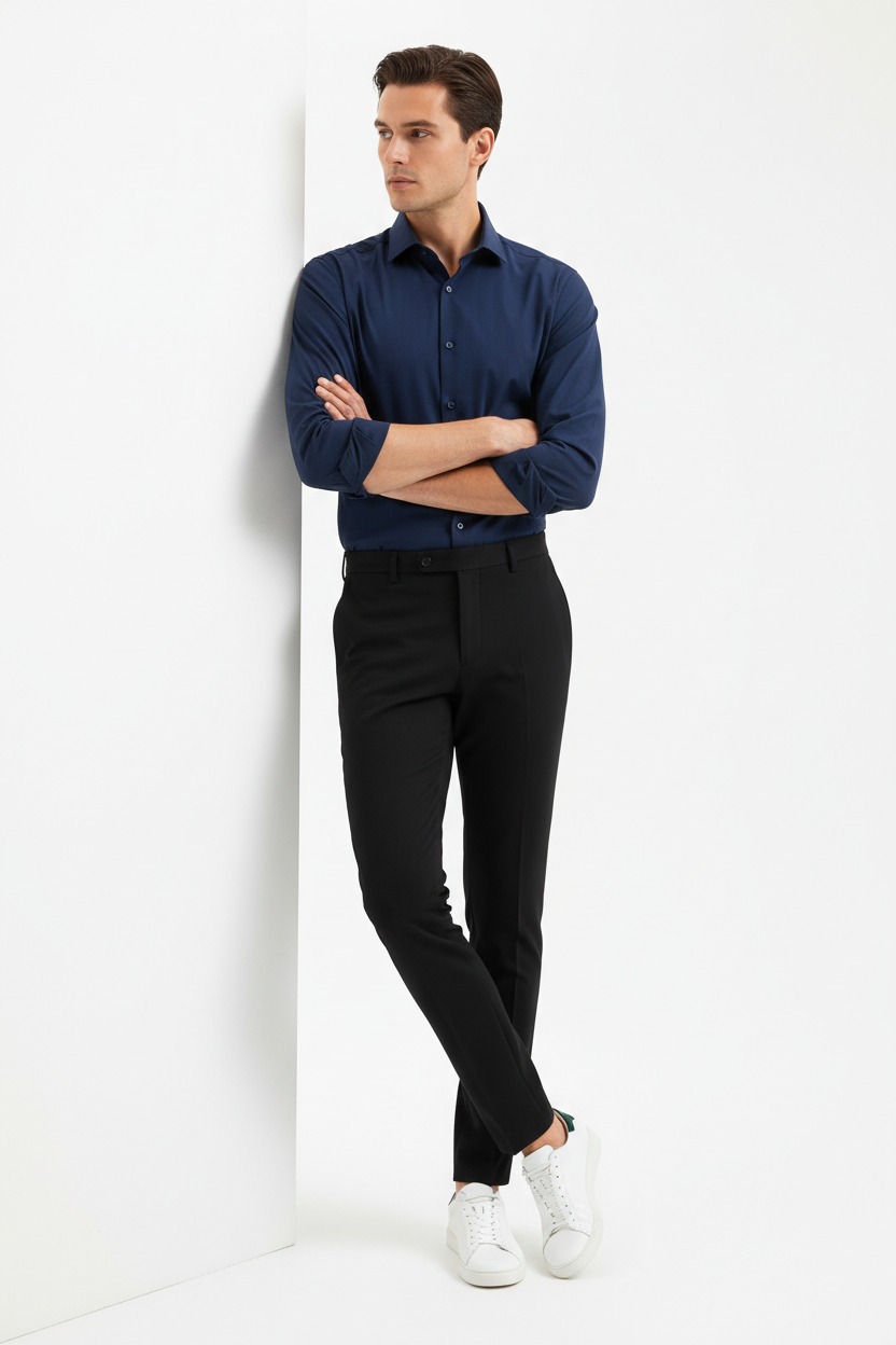 Men’s Navy Blue Full Sleeve Shirt – OYSPI™
