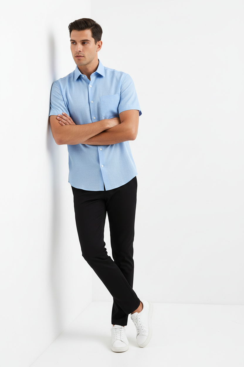 Men’s Blue Short Sleeve Shirt – OYSPI™
