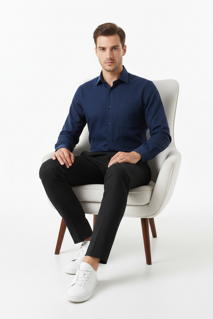 Men’s Navy Blue Full Sleeve Shirt – OYSPI™