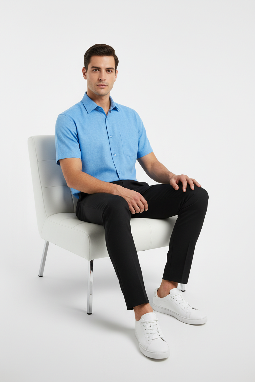 Men’s Blue Short Sleeve Shirt – OYSPI™