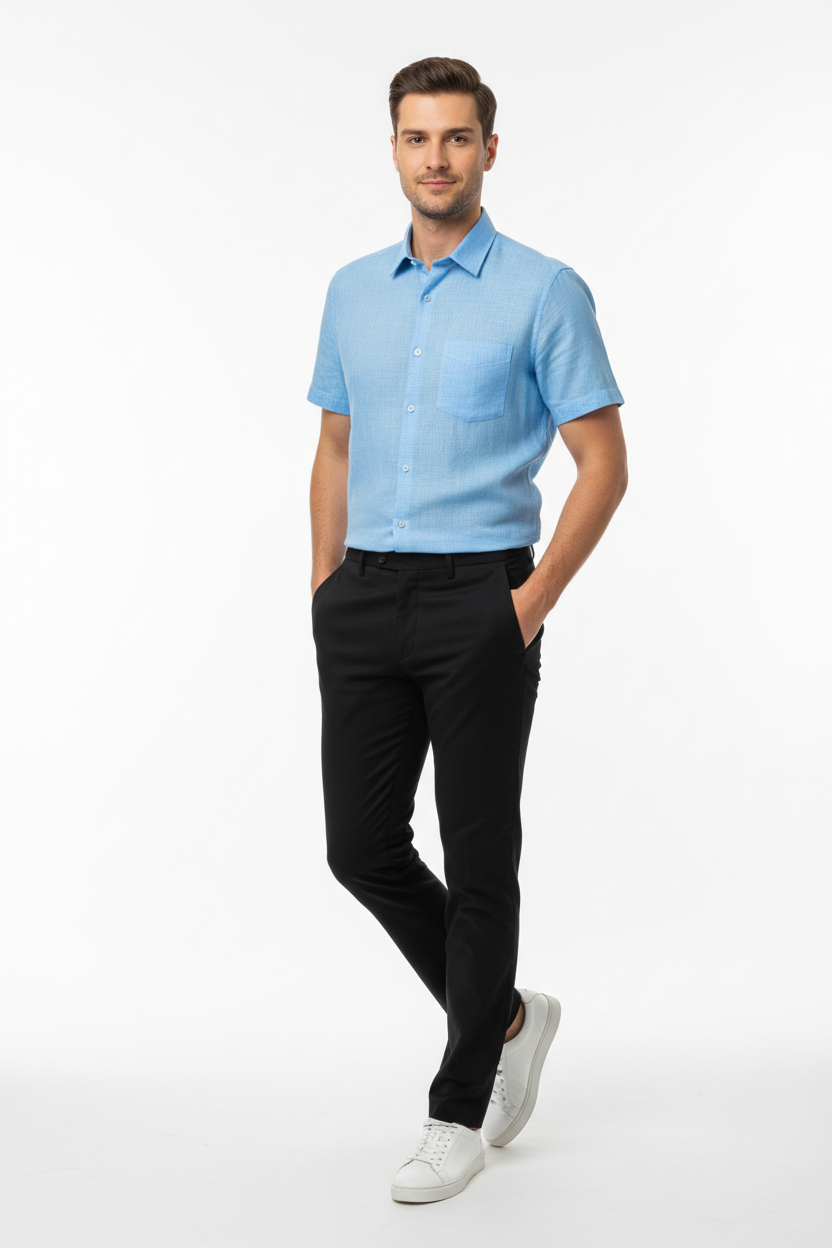 Men’s Blue Short Sleeve Shirt – OYSPI™
