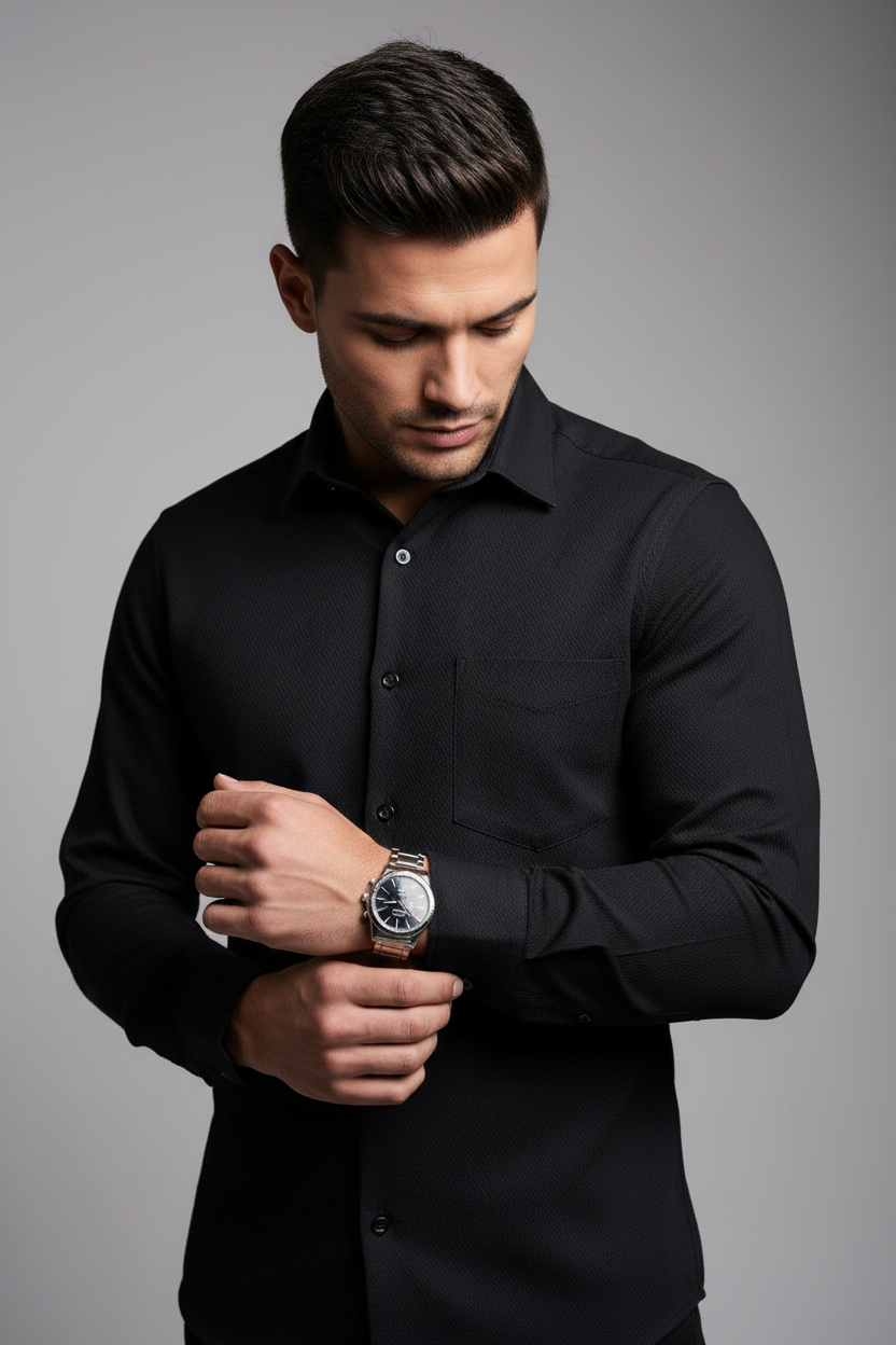 Men’s Navy Blue Full Sleeve Shirt – OYSPI™