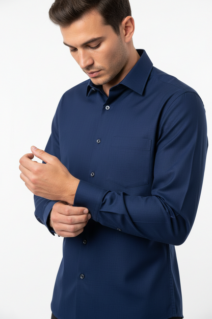 Men’s Navy Blue Full Sleeve Shirt – OYSPI™