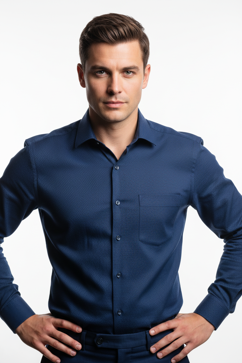 Men’s Navy Blue Full Sleeve Shirt – OYSPI™