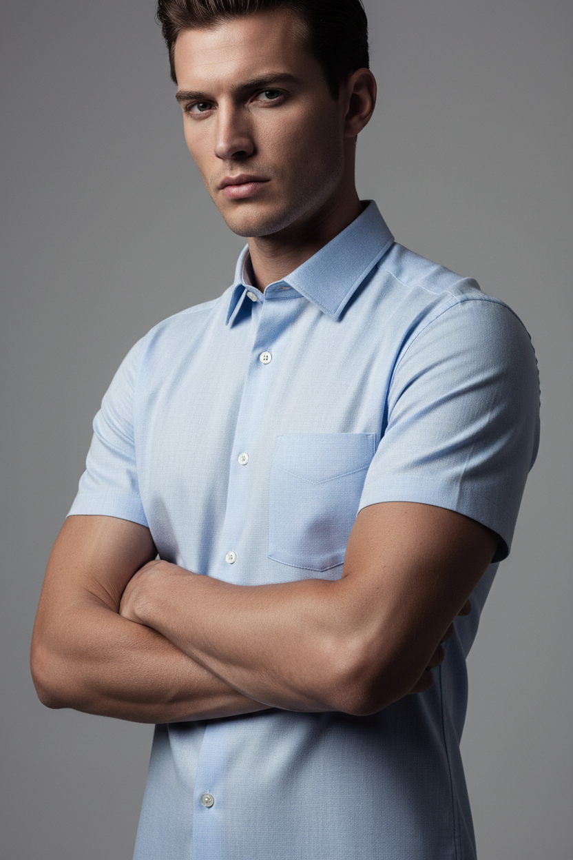 Men’s Blue Short Sleeve Shirt – OYSPI™