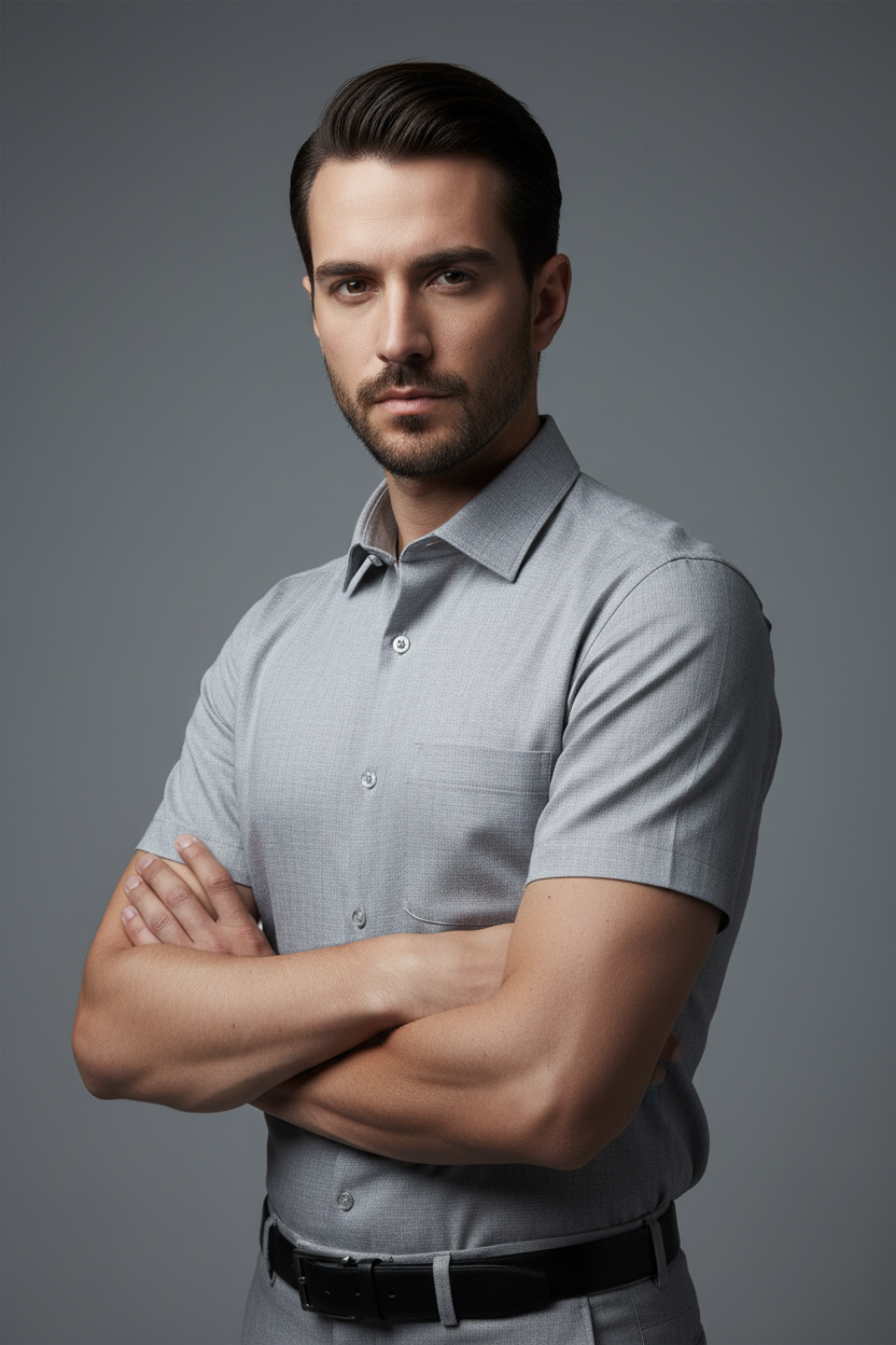 Men’s Gray Short Sleeve Shirt – OYSPI™